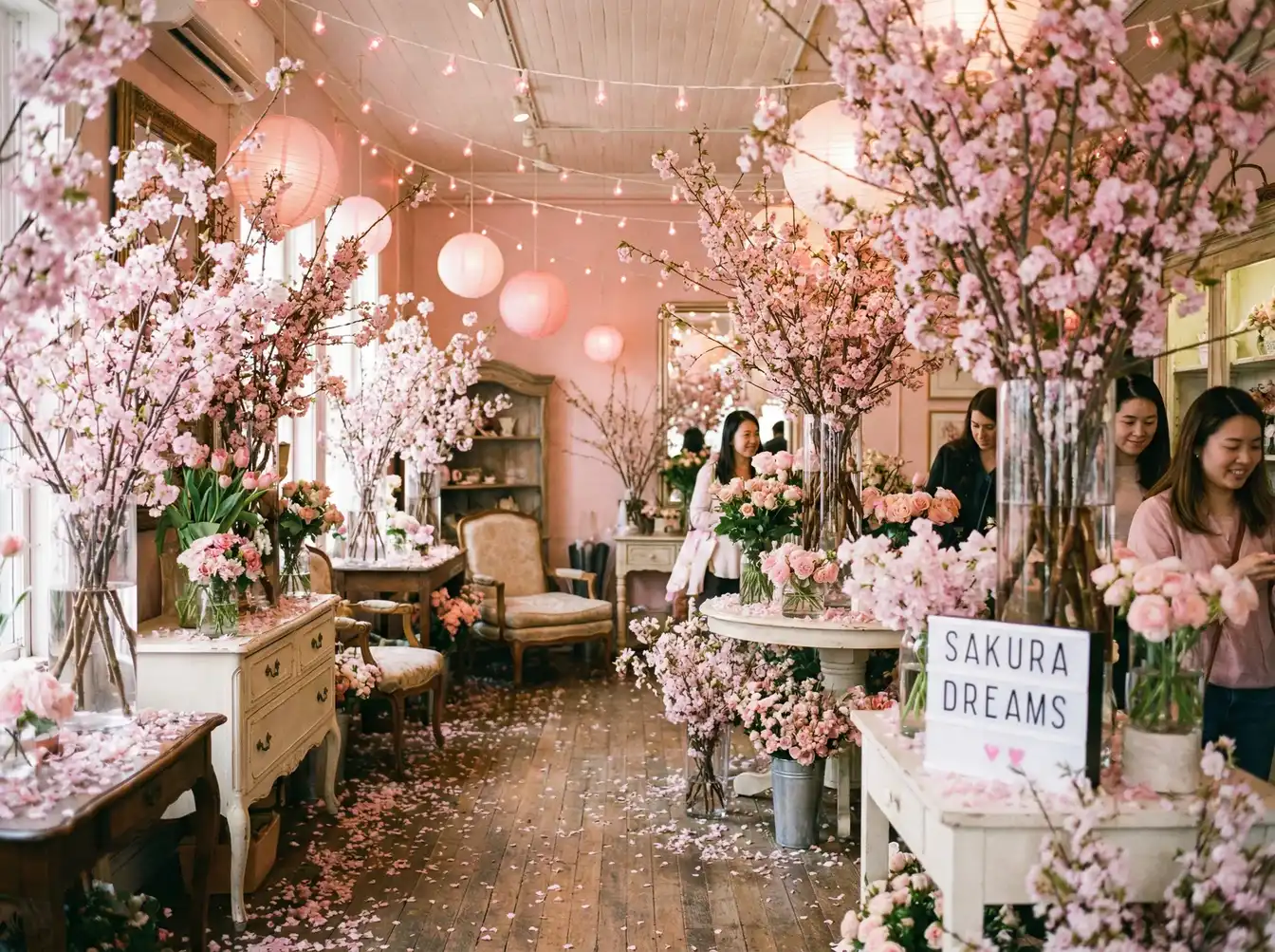樱花主题花店内景探访 - 探花网